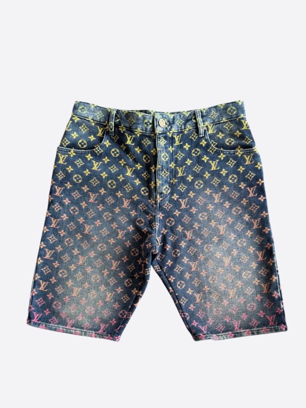 Louis Vuitton Blue Rainbow Monogram Denim Shorts
